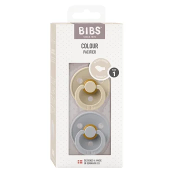 2 бр. Биберони BIBS COLOUR, Анатомични Vanilla/Cloud, 0-6 месеца 