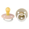 2 бр. Биберони BIBS COLOUR, Blush GLOW/Vanilla GLOW, 0-6 месеца
