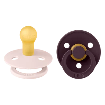 2 бр. Биберони BIBS COLOUR, Petal/Plum, 0-6 месеца