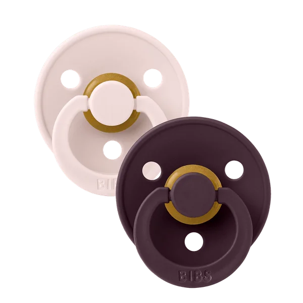 2 бр. Биберони BIBS COLOUR, Petal/Plum, 0-6 месеца