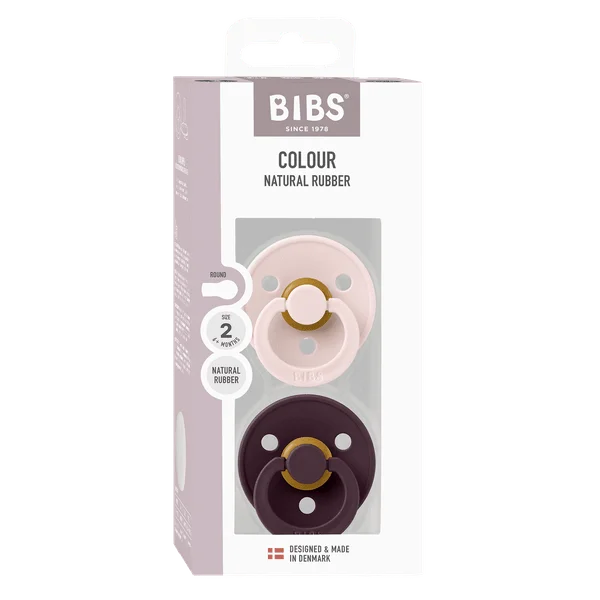 2 бр. Биберони BIBS COLOUR, Petal/Plum, 6-18 месеца
