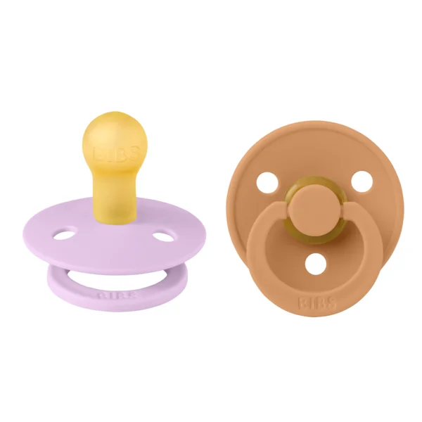 2 бр. Биберони BIBS COLOUR Violet Sky/Pumpkin, 0-6 месеца
