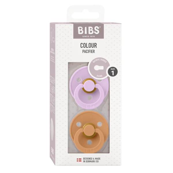 2 бр. Биберони BIBS COLOUR Violet Sky/Pumpkin, 0-6 месеца