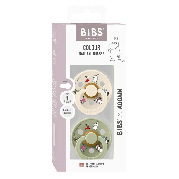 2 бр. Биберони BIBS x Moomin COLOUR Friends, 0-6 месеца