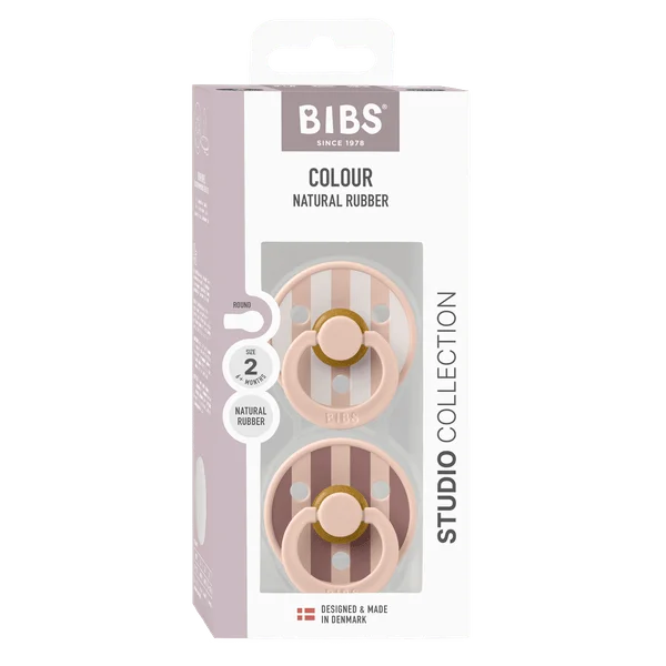 2 бр. Биберони BIBS Studio COLOUR Block, Blush Mix, 6-18 месеца