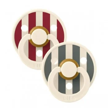 2 бр. Биберони BIBS Studio COLOUR Block, Ruby Pine, 0-6 месеца