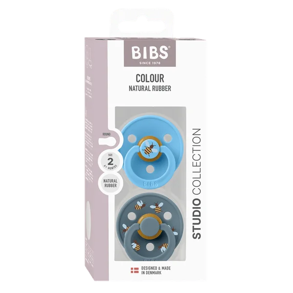 2 бр. Биберони BIBS Studio COLOUR, Bumblebee/Breeze, 6-18 месеца