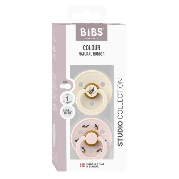 2 бр. Биберони BIBS Studio COLOUR, Bumblebee/Ivory, 0-6 месеца