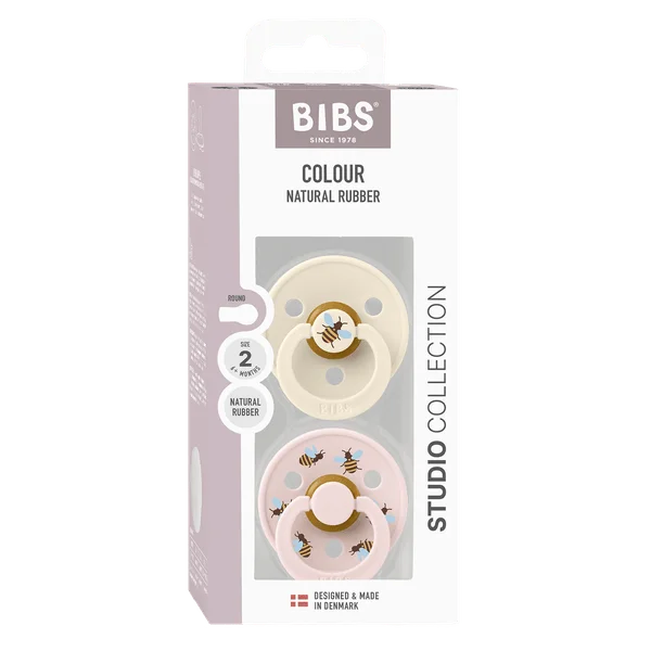 2 бр. Биберони BIBS Studio COLOUR, Bumblebee/Ivory, 6-18 месеца