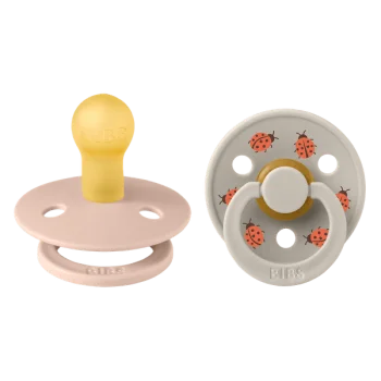 2 бр. Биберони BIBS Studio COLOUR, Ladybug/Blush, 0-6 месеца