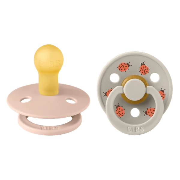 2 бр. Биберони BIBS Studio COLOUR, Ladybug/Blush, 0-6 месеца