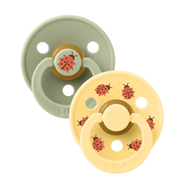 2 бр. Биберони BIBS Studio COLOUR, Ladybug/Sage, 0-6 месеца