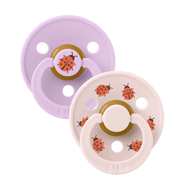 2 бр. Биберони BIBS Studio COLOUR, Ladybug/Violet Sky, 6-18 месеца
