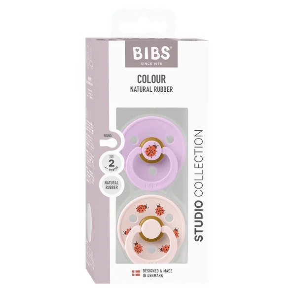 2 бр. Биберони BIBS Studio COLOUR, Ladybug/Violet Sky, 6-18 месеца