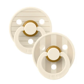 2 бр. Биберони BIBS Studio COLOUR Pin, Ivory Vanilla Mix, 0-6 месеца