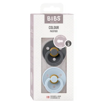 2 бр. Биберони BIBS COLOUR, Iron/Baby Blue, 18+ месеца