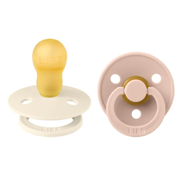 2 бр. Биберони BIBS COLOUR, Ivory/Blush, 18+ месеца      