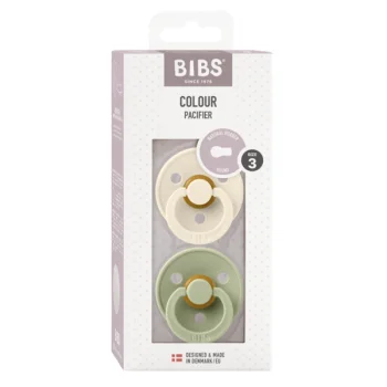 2 бр. Биберони BIBS COLOUR, Ivory/Sage, 18+ месеца