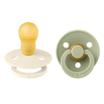 2 бр. Биберони BIBS COLOUR, Ivory/Sage, 18+ месеца