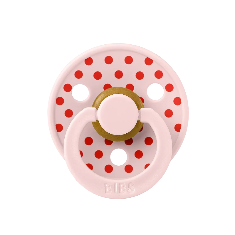 2 бр. Биберони BIBS COLOUR Polka Blossom/Candy Apple, 6-18 месеца