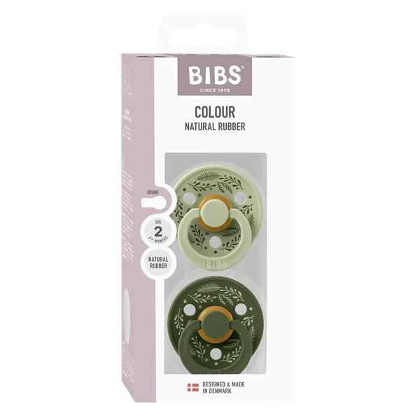 2 бр. Биберони BIBS COLOUR Holiday Leaf, Каучук, 6-18 месеца