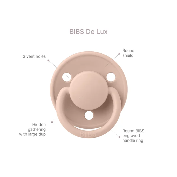 Биберон BIBS De Lux, Black, Каучук, 0-6 месеца