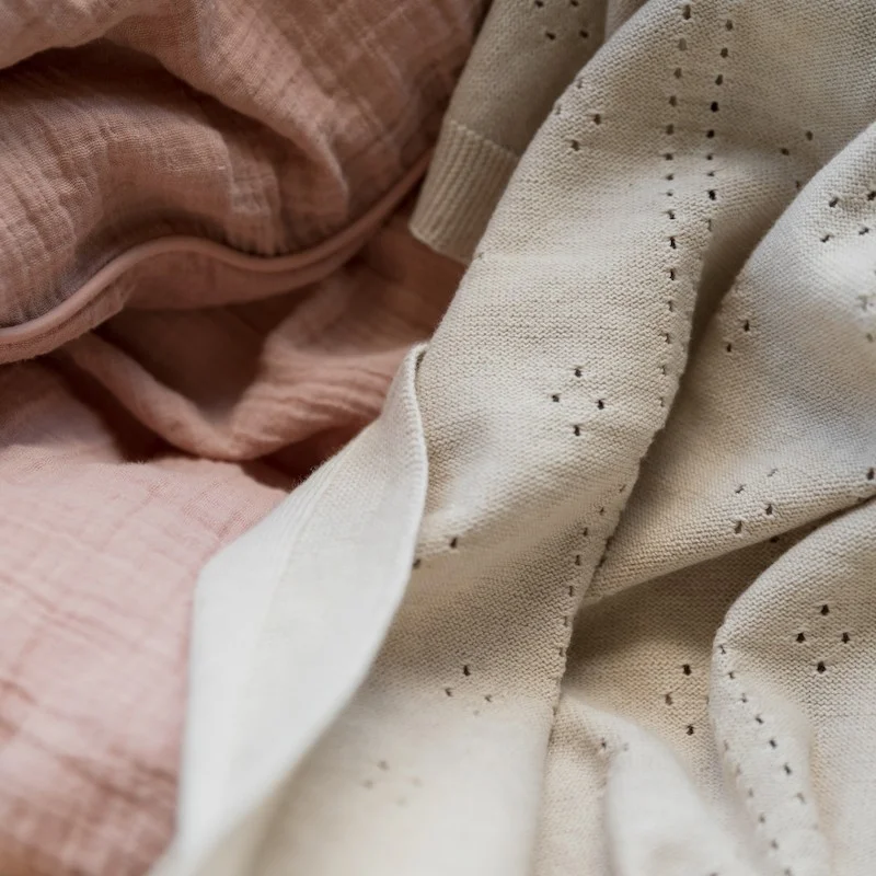 Плетено Бебешко Одеяло Pointelle Ivory BIBS
