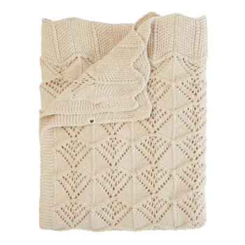 Плетено Бебешко Одеяло Wavy Ivory BIBS