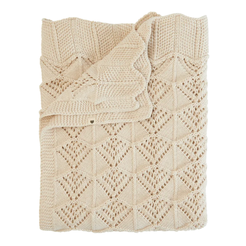 Плетено Бебешко Одеяло Wavy Ivory BIBS