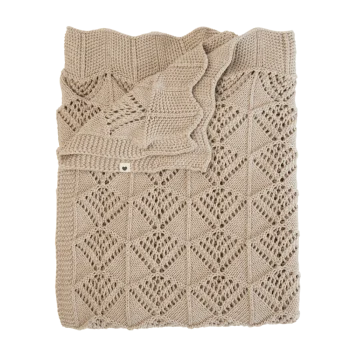 Плетено Бебешко Одеяло Wavy Vanilla BIBS