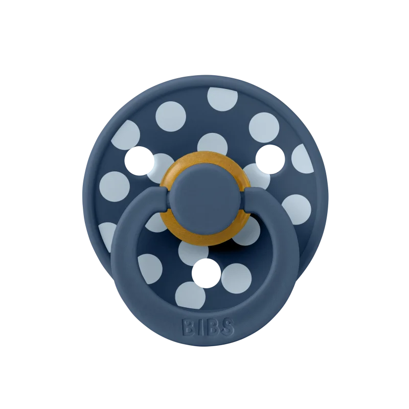 2 бр. Биберони BIBS COLOUR Polka Baby Blue/Steel Blue, 6-18 месеца