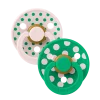 2 бр. Биберони BIBS COLOUR Polka Petal/Cactus, 6-18 месеца