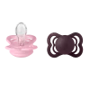 2 бр. Биберони BIBS Supreme, Силикон, Baby Pink/Plum, 6-18 месеца