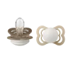 2 бр. Биберони BIBS Supreme, Силикон, Vanilla Glow/Dark Oak Glow, 0-6 месеца
