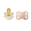 2 бр. Биберони BIBS Supreme, Каучук, Симетрични Ivory/Blush, 0-6 месеца