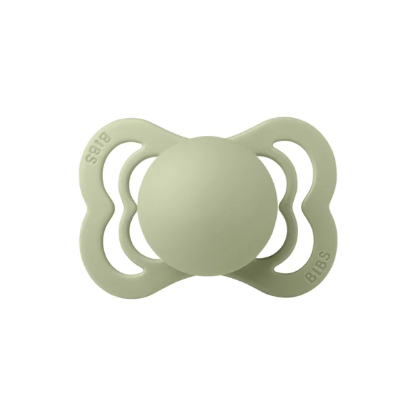2 бр. Силиконови Биберони BIBS Supreme, Ivory/Sage, 6-18 месеца