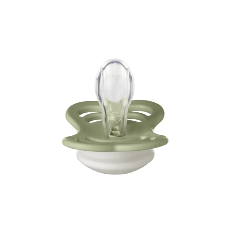 2 бр. Силиконови Биберони BIBS Supreme, Sage GLOW/Cloud GLOW, 6-18 месеца