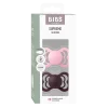 2 бр. Биберони BIBS Supreme, Силикон, Baby Pink/Plum, 6-18 месеца