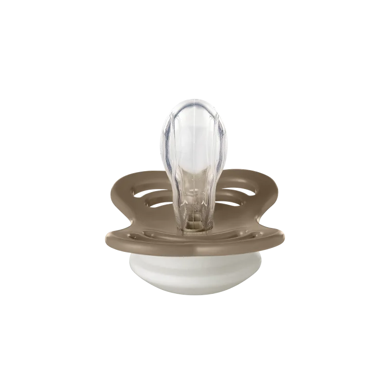 2 бр. Биберони BIBS Supreme, Силикон, Vanilla Glow/Dark Oak Glow, 0-6 месеца