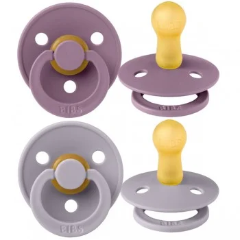 2 бр. Биберони BIBS COLOUR, Fossil Grey/Mauve, 0-6 месеца