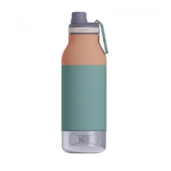 Термо Бутилка 3 в 1 с Купа за Кучета и Отделение за Храна, 946 мл, PASTEL GREEN