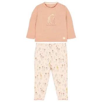 Бебешка Пижама от Две Части Safari Flamingo Deep Pink