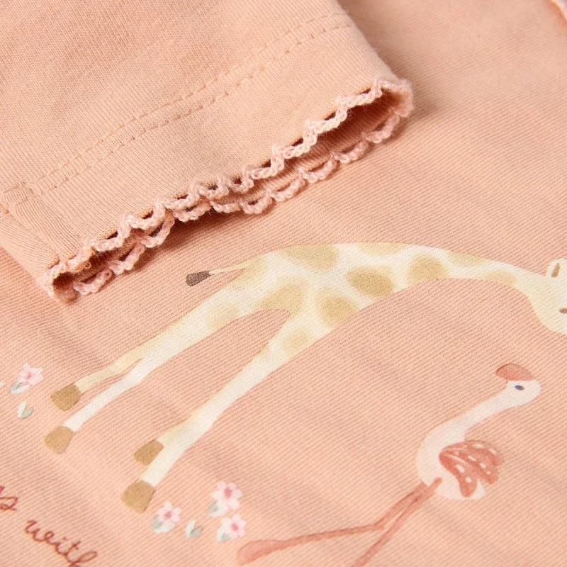 Бебешка Пижама от Две Части Safari Flamingo Deep Pink