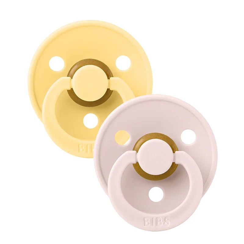 2 бр. Биберони BIBS COLOUR  Pale Butter/Petal 6-18 месеца