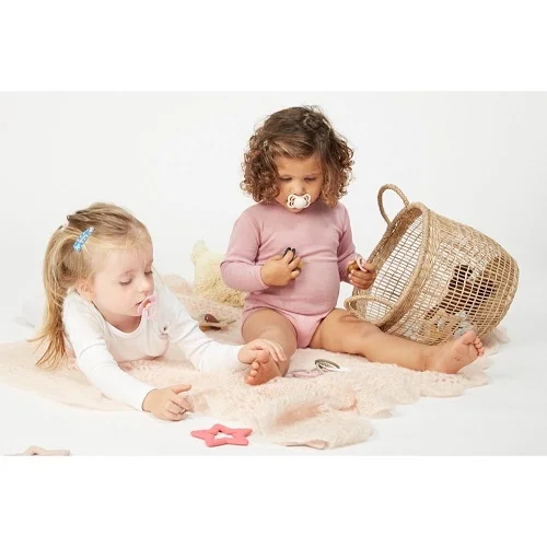 2 бр. Биберони BIBS Supreme, Каучук, Ivory/Blush, 6-18 месеца	