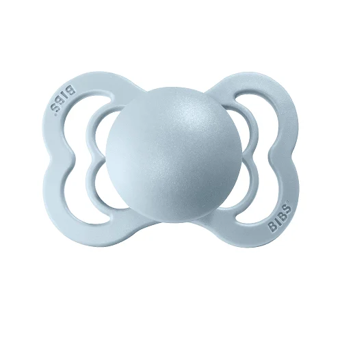 2 бр. Биберони BIBS Supreme, Каучук, Iron/Baby Blue, 6-18 месеца	