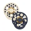 2 бр. Биберони BIBS COLOUR Polka Ivory/Deep Space, 0-6 месеца