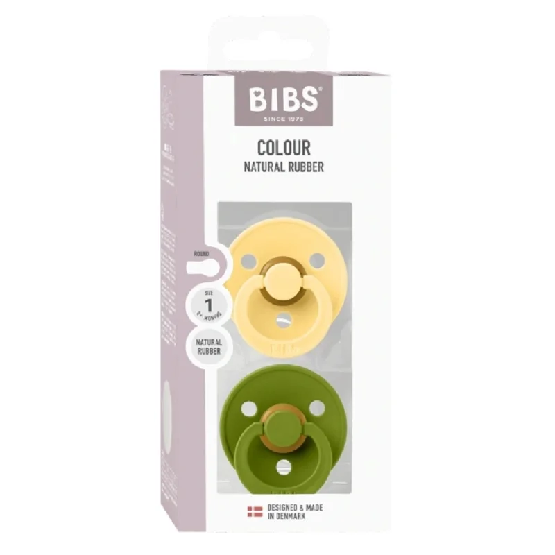 2 бр. Биберони BIBS COLOUR Pale Butter/Wasabi 0-6  месеца