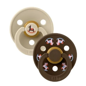 2 бр. Биберони BIBS COLOUR Holiday Horse Vanilla/Mocha, 0-6 месеца