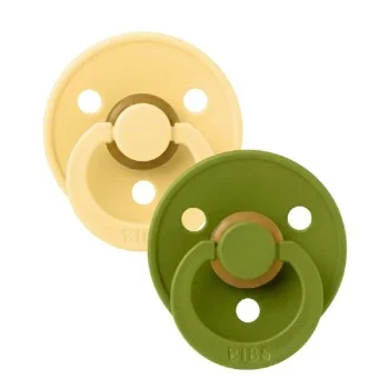 2 бр. Биберони BIBS COLOUR Pale Butter/Wasabi 0-6  месеца